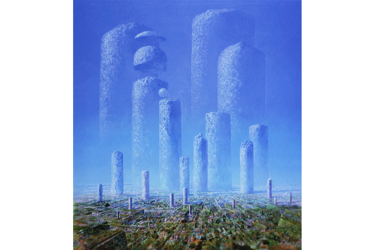 保証書付き】井上直久 借景庭園2004 ピエゾグラフ 直筆サイン入り 絵画