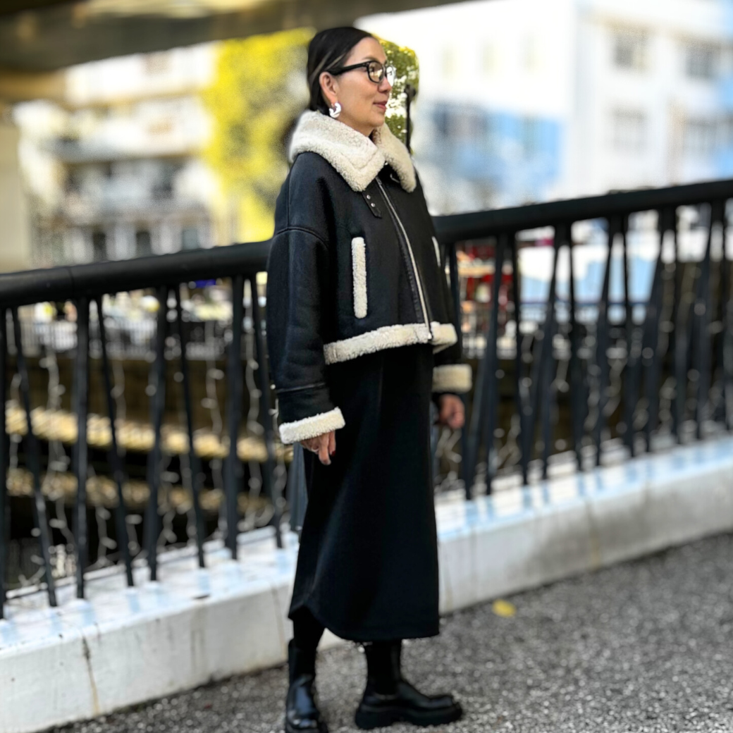 ムートンシングルライダースジャケット［20%OFF］ – RUKA