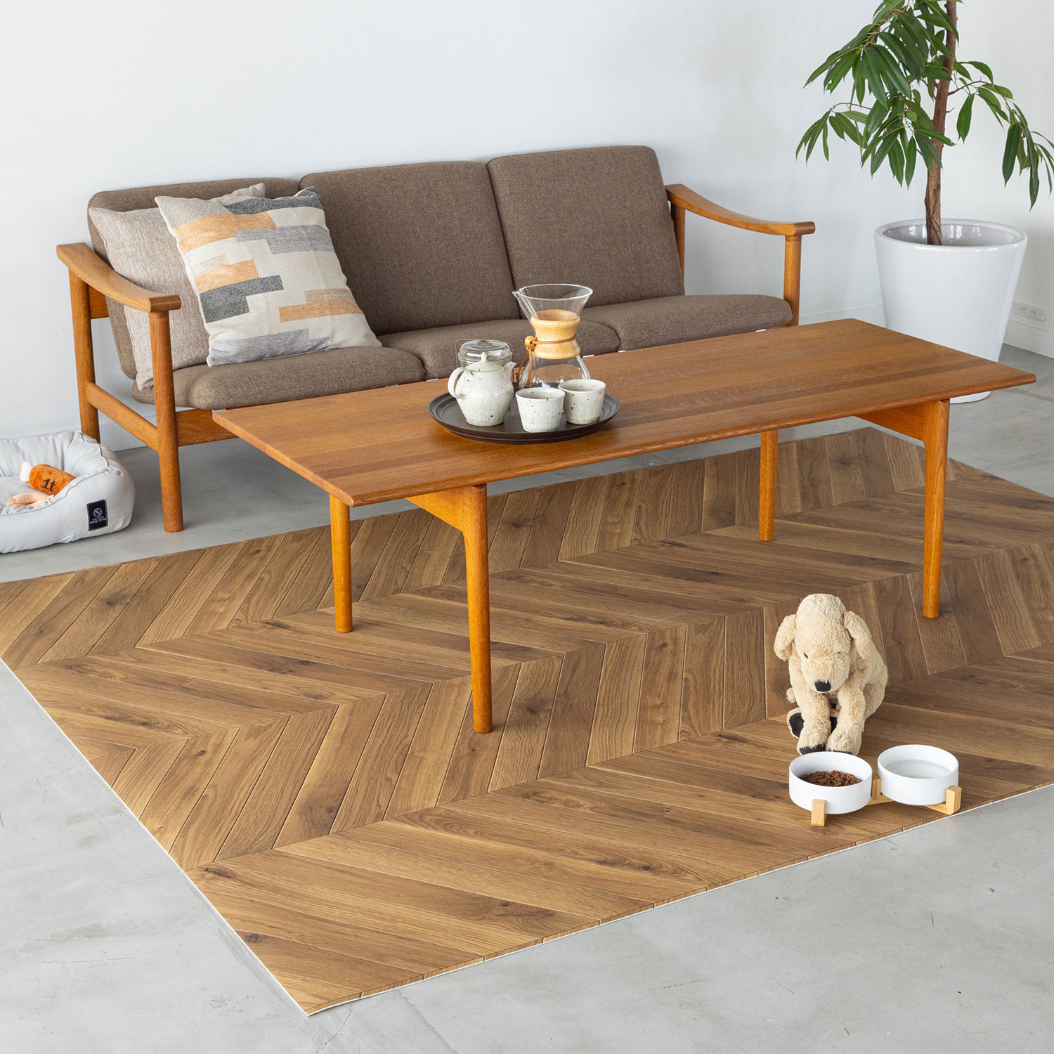 ペットマット エルカムヘリンボーン 184cm幅(継ぎ目なし) | ラグリエ