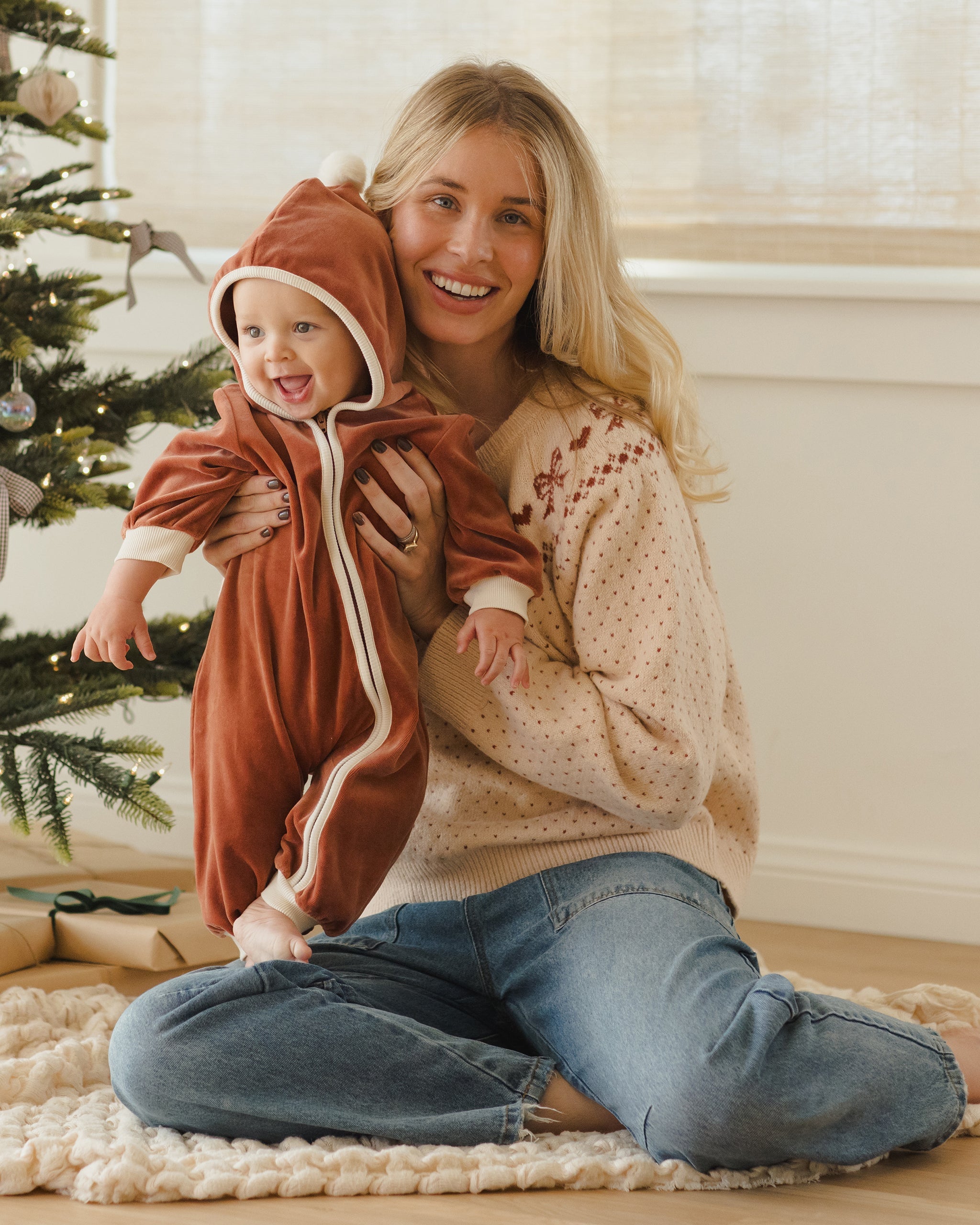 Velour Zip Jumpsuit || Cranberry – Quincy Mae