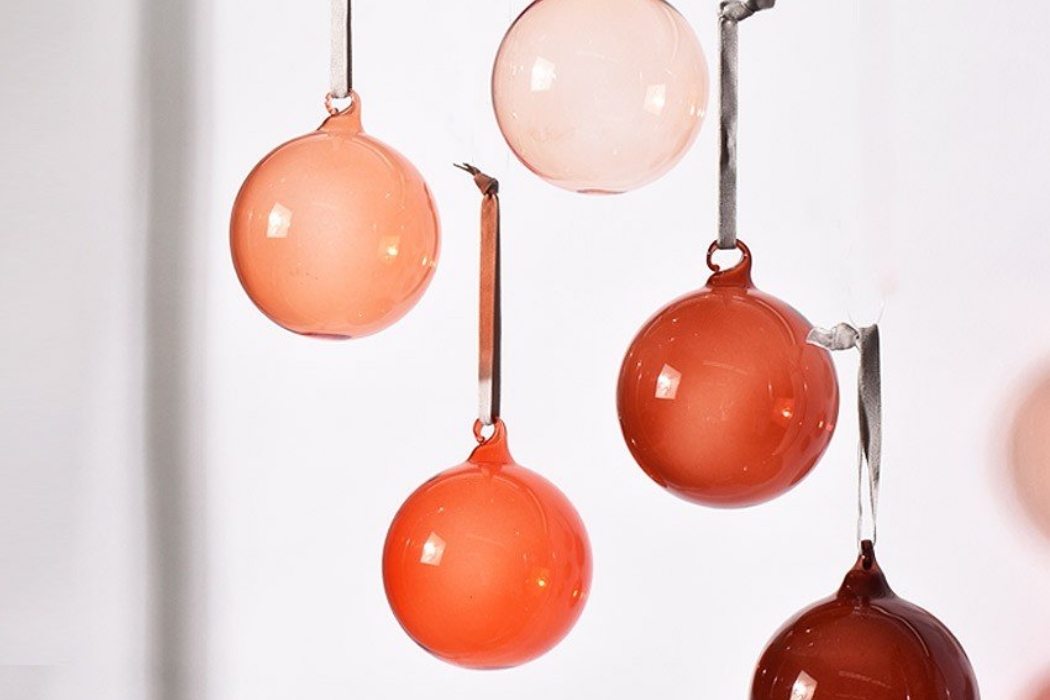 イッタラ ガラスオーナメントボール／レッド5個入り｜北欧モダン