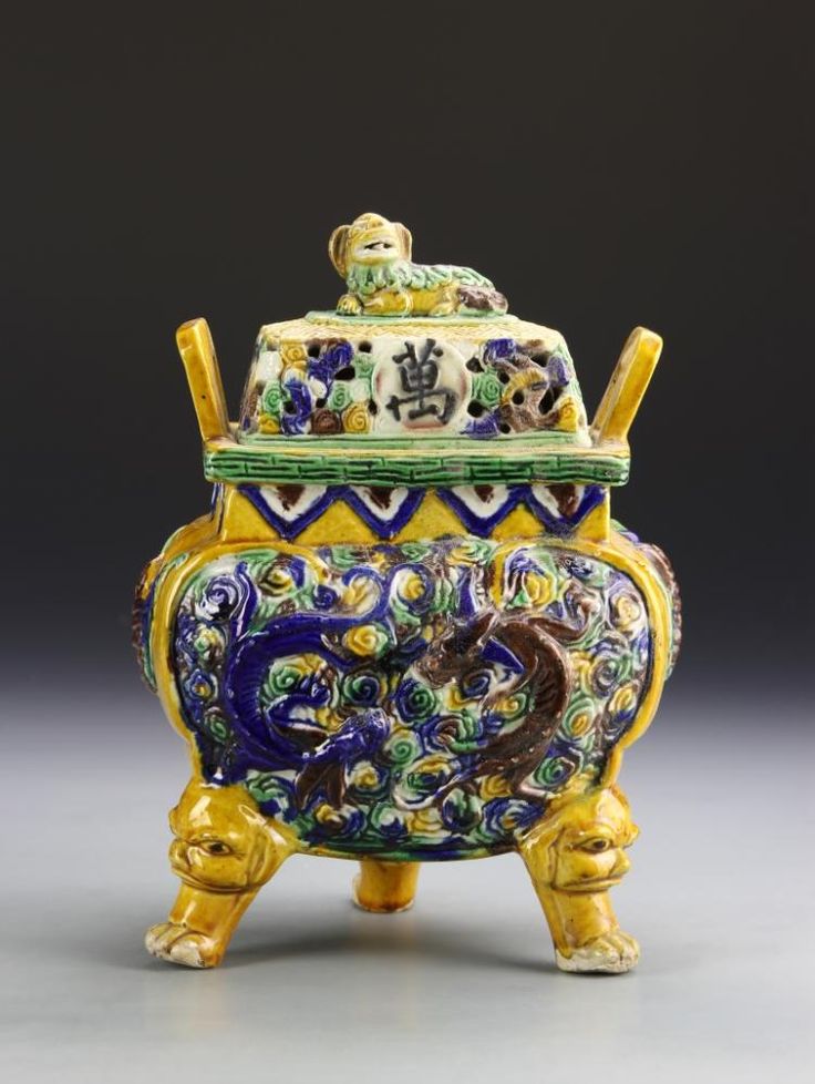 古美術 染付人物香炉 XG44-4 古美術 染付人物香炉 XG44-4