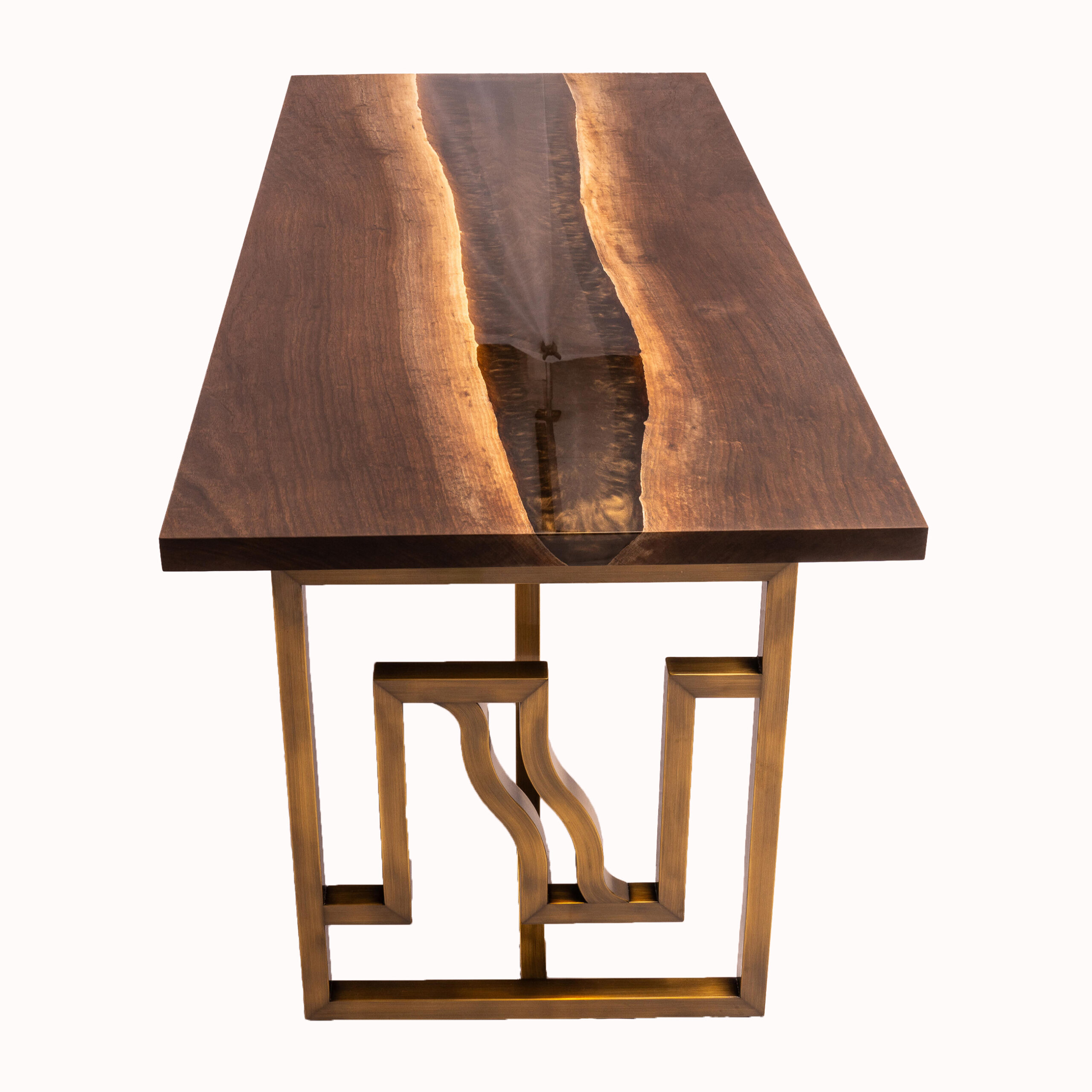 ウォールナット ウォールナットリバーテーブル 121〜180cm〈4人掛け