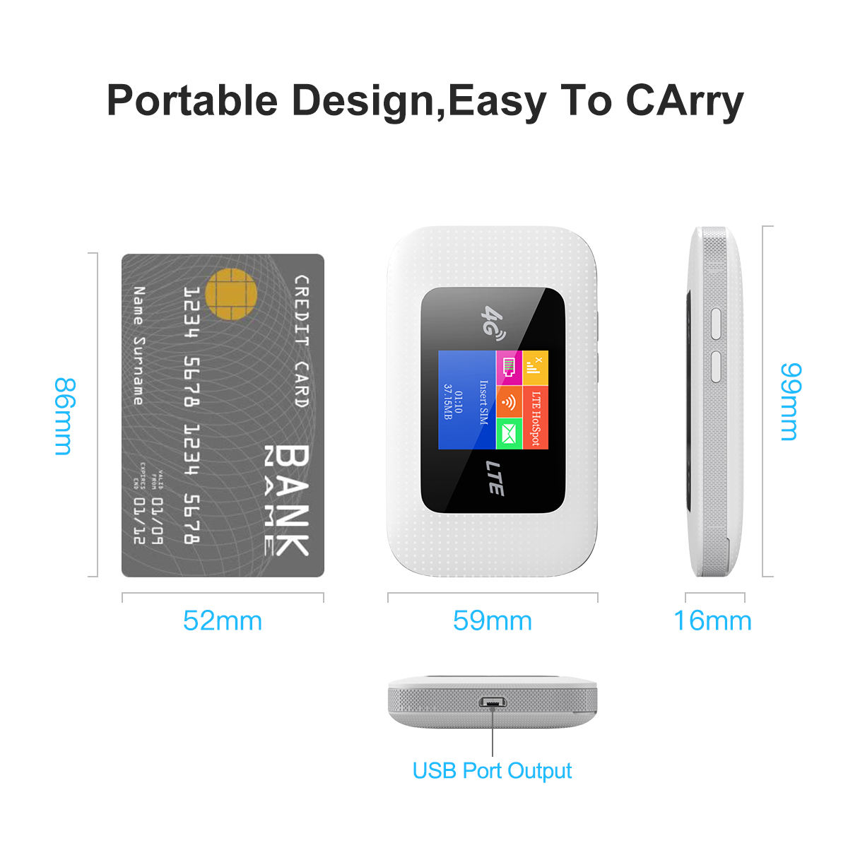 EDUP D-523 4G LTEポケットWi-Fiルーター 150Mbps 複数接続対応