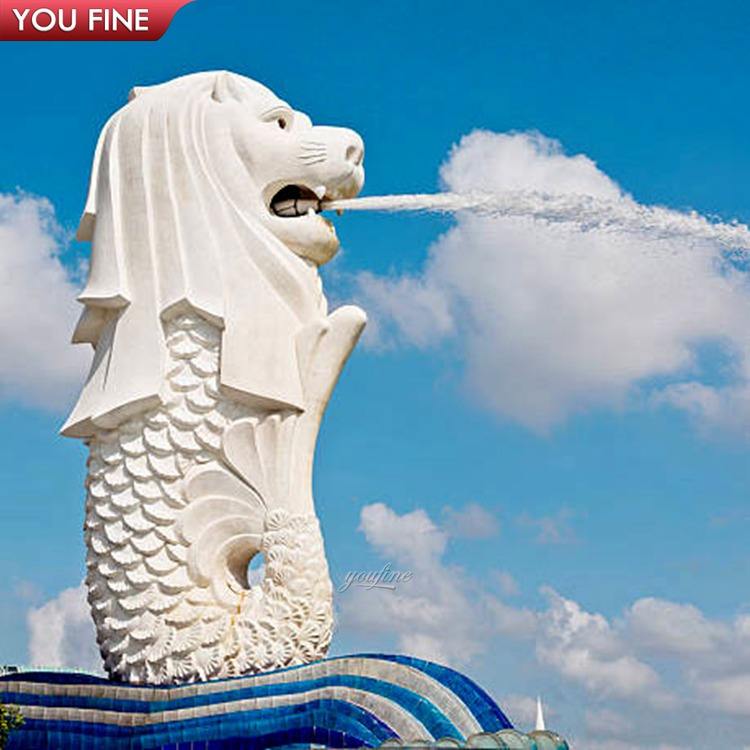 シンガポールの屋外噴水、シンガポールの大理石製マーライオン像