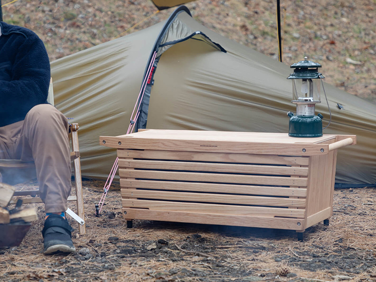 美しい木製の大容量シェルフコンテナ Lサイズ オーク（トップパネル