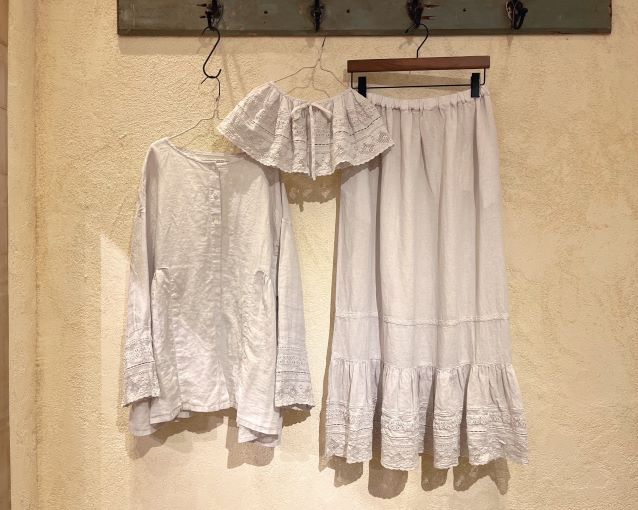 nest Robe リネンフリンジレースドロワーズパンツ 生成り ネストローブ