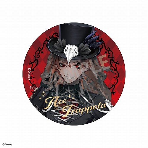 ツイステ マレウス スケアリードレス チケット風カード 箔押し缶バッジ