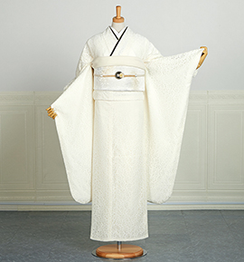 ポリエステル ブランド振袖 ジャパンスタイル 金彩 向かい鶴 身丈171cm