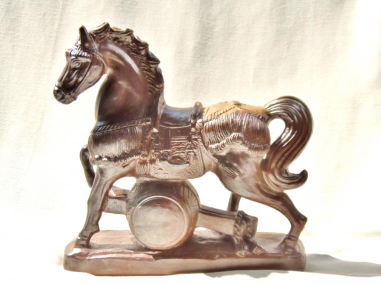 城南骨董-備前焼 馬 置物 小野田瑞穂 1023