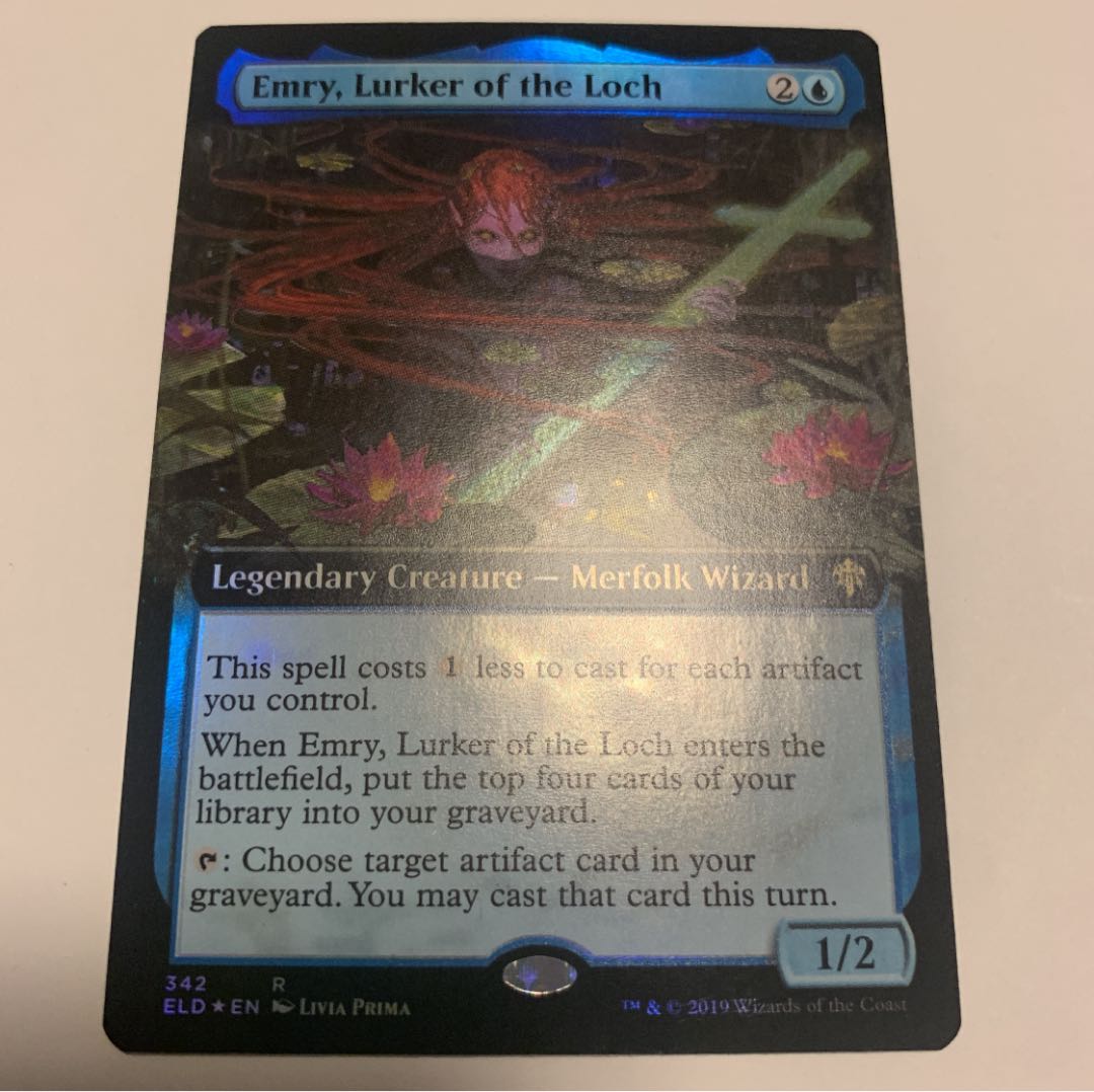 湖に潜む者、エムリー 英語 拡張 foil MTG 湖に潜む者、エムリー 拡張 foil