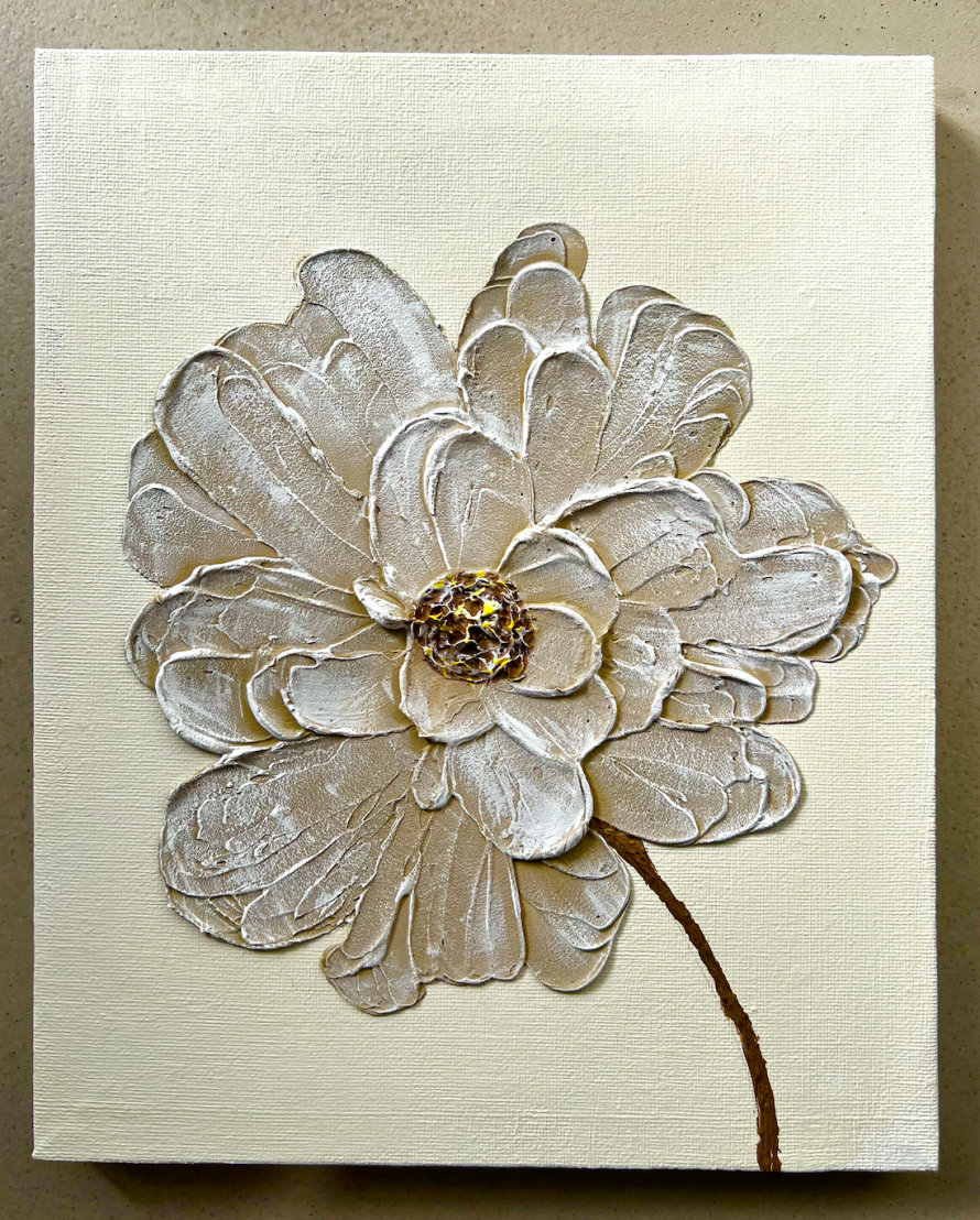 テクスチャーアート 絵画 インテリアアート 花 立体 絵 フラワーアート