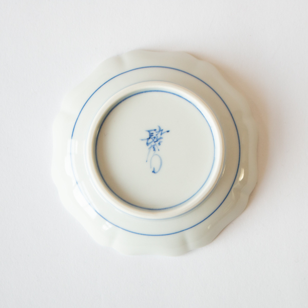 1979 九谷焼 上出長右衛門窯 紙風船 花形皿 3客 オンライン