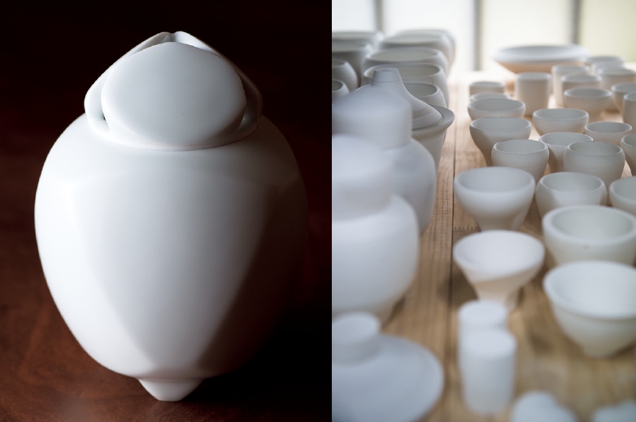 人間国宝前田昭博作】壺 白瓷 白磁 花瓶 花入 陶芸 年代物 共箱入