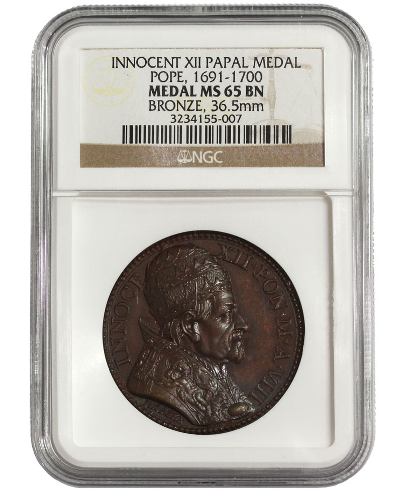 バチカン市国教皇メダル 第242代法王ノケンティウスのブロンズ NGC MS