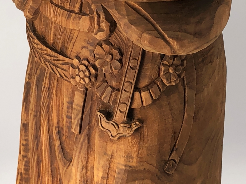 聖徳太子立像】 楠一木造 高59.6cm 明治～昭和前期 |サムライ