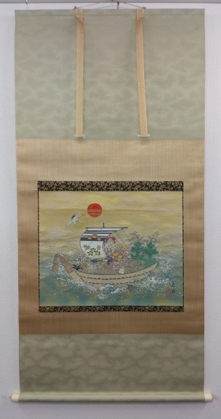 西陣織／木曽亮爾 (織)・宇田萩邨 (原画)「寶舟」共箱（Kimono