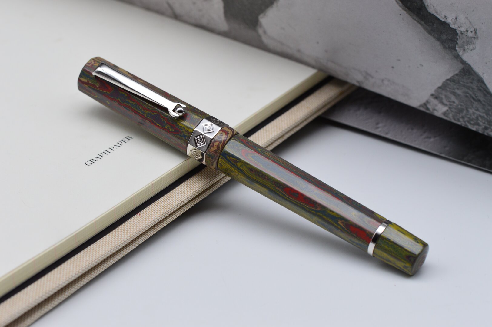 SantiniNonagon18K M独逸製ブルーエボナイト軸