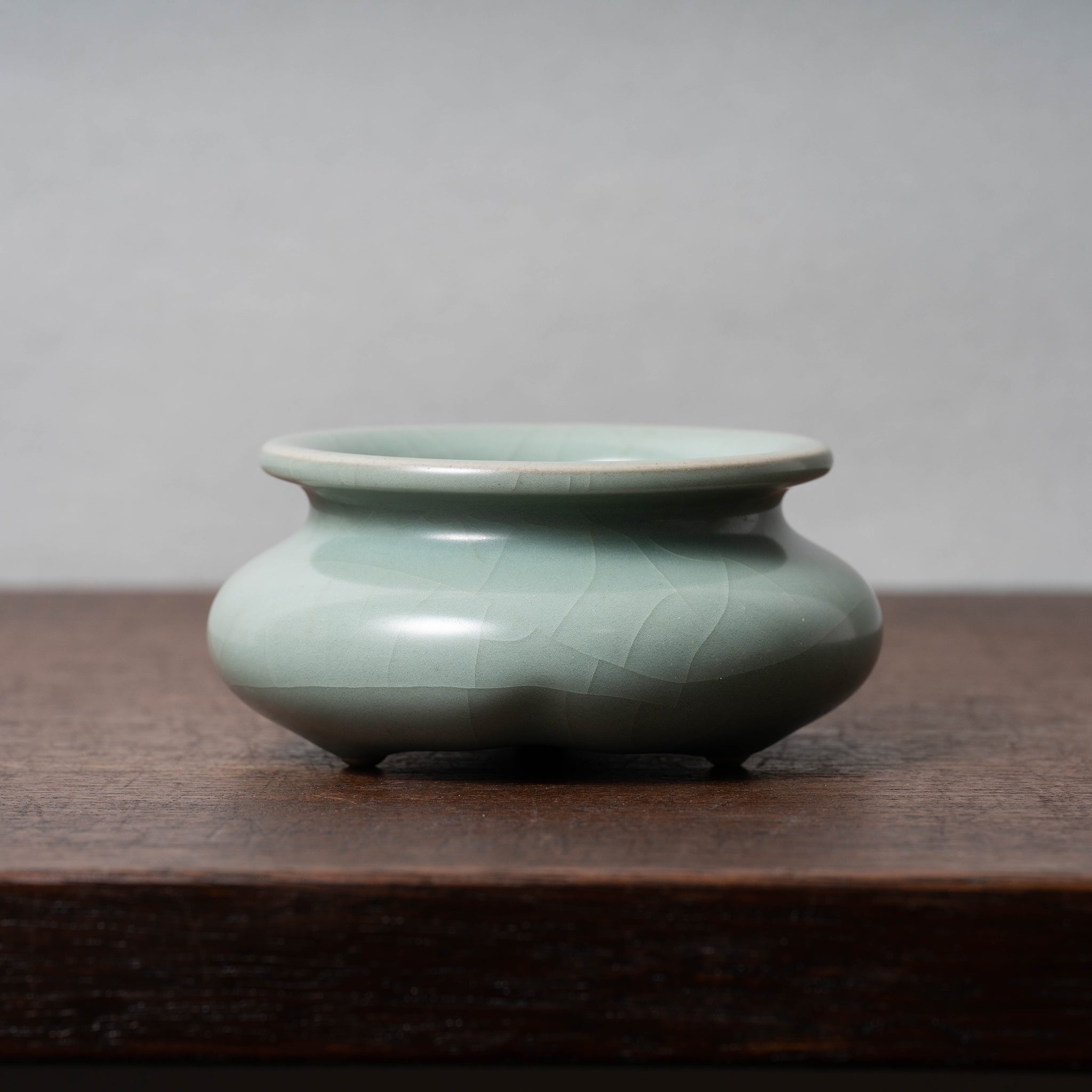 完品! 明時代 龍泉窯青磁香炉 七官青磁 (検)唐物 中国古玩