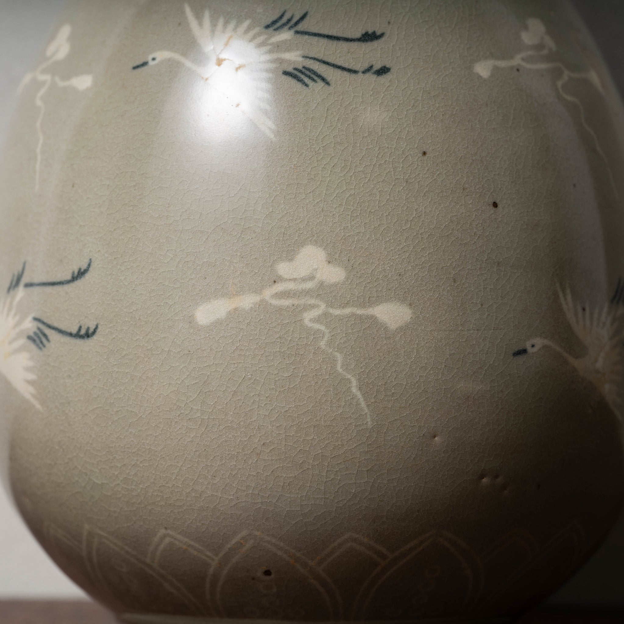 人間文化財 高麗青磁 象嵌雲鶴文夫婦湯呑 人間文化財高麗青磁象嵌雲鶴