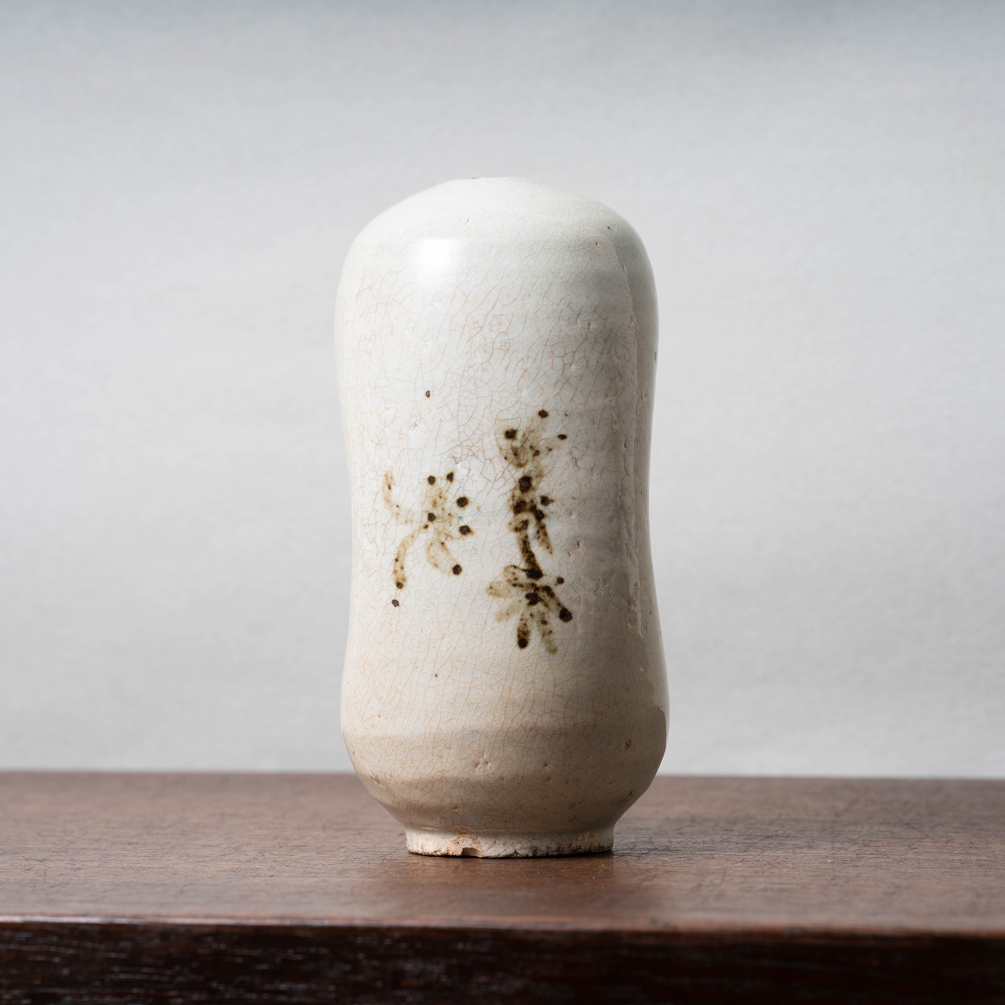 李朝 鉄砂 蘆文瓶