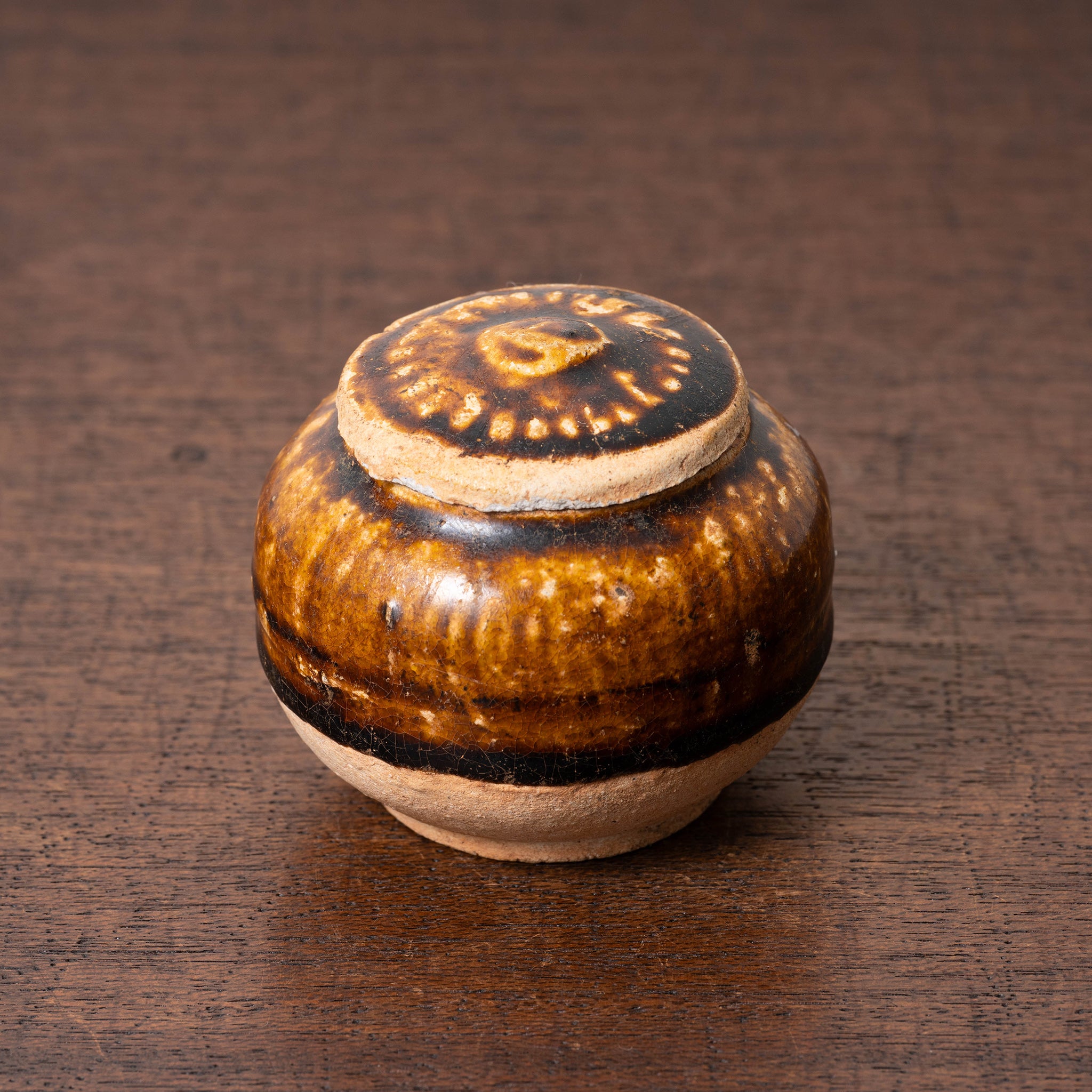 漢代 褐釉蓋付薬壺 – 燦禾 SANKA