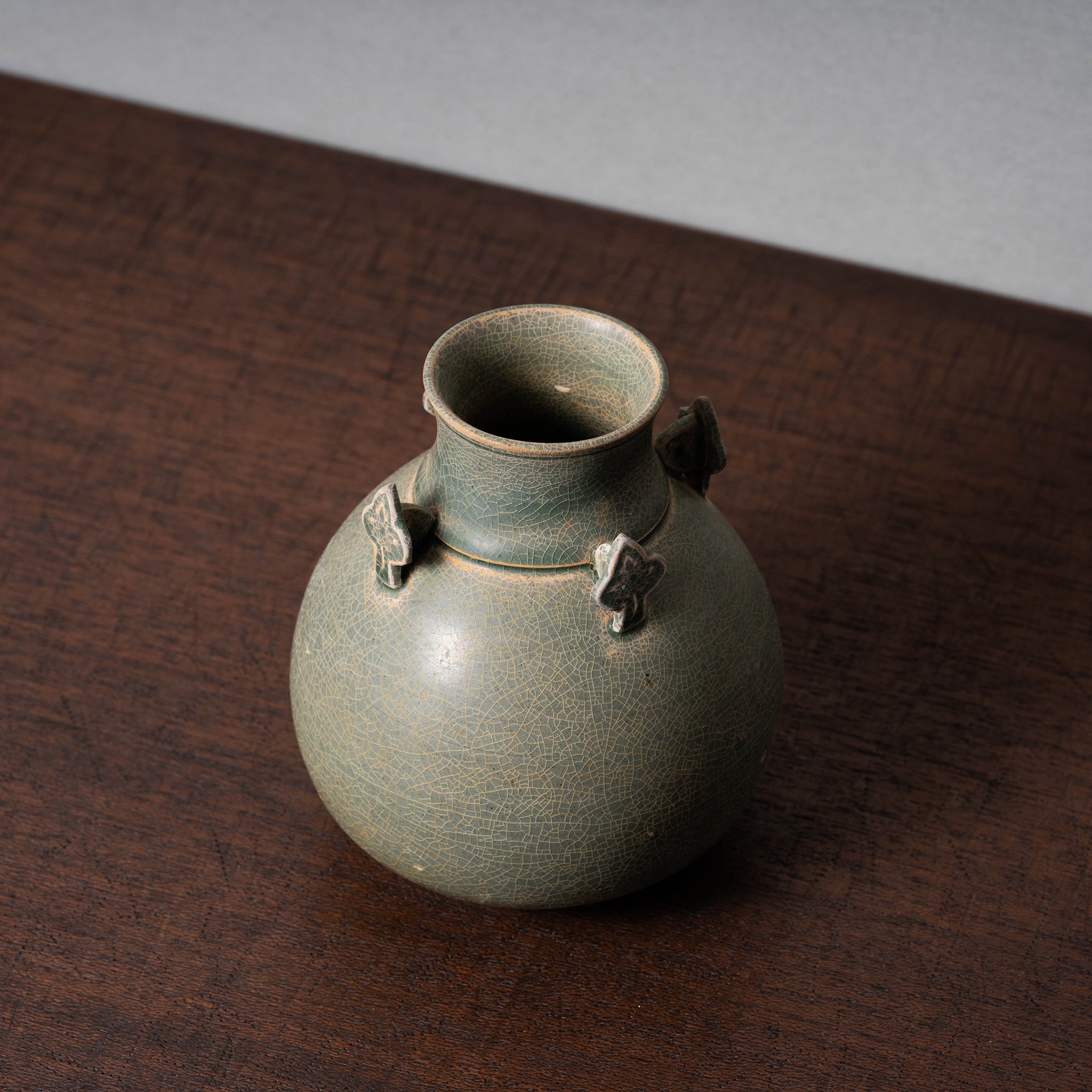 中国美術 三文字 四耳 瓶 高29cm 磁州窯 旧家蔵出 中国美術 三文字 四