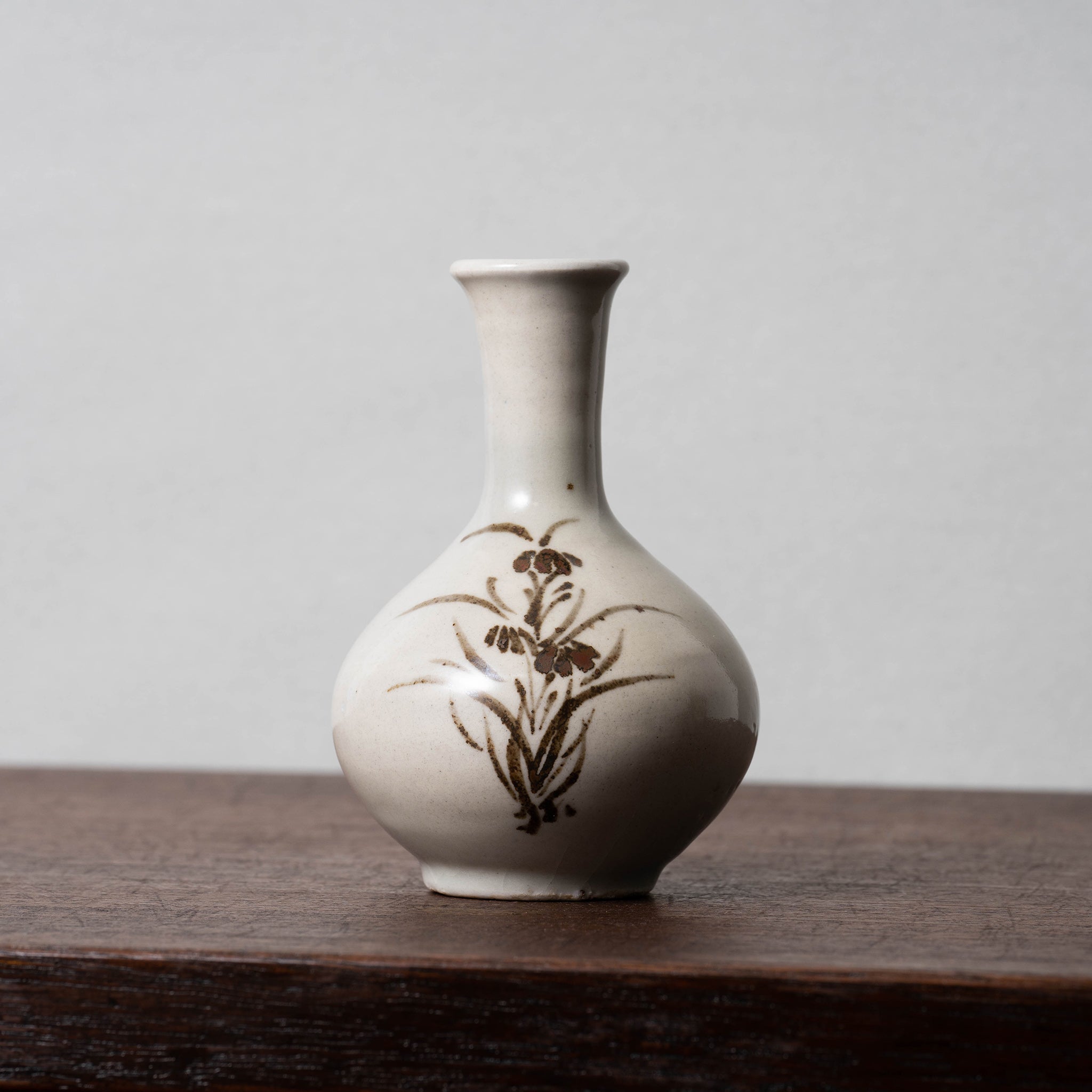 大堀相馬鉄釉もしくは古丹波天目釉徳利 古陶磁.骨董.アンティーク.花入