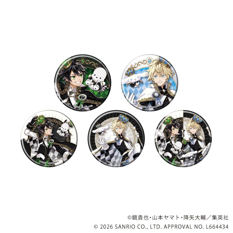 終わりのセラフ×サンリオキャラクターズ｜マット加工缶バッジ(57mm