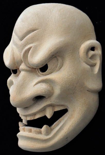 能面 狂言面 制作工程 下塗り