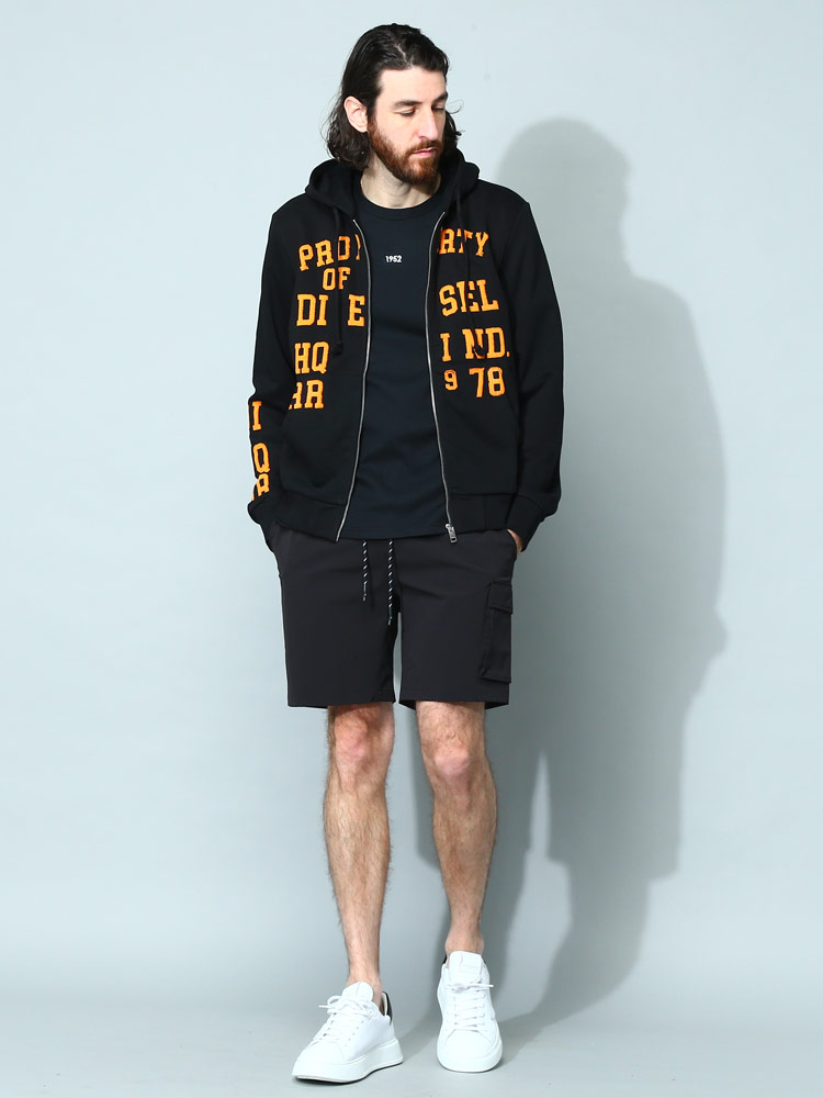 DIESEL (ディーゼル) プリント フルジップ パーカー S-GINN-HOOD-ZIP