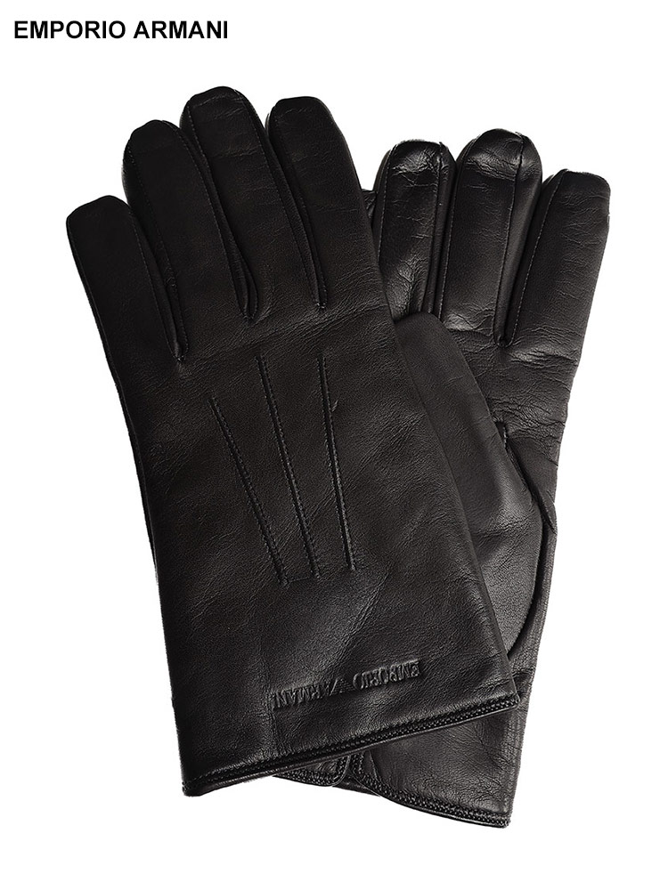 EMPORIO ARMANI (エンポリオアルマーニ) ラムレザー 裏ウール グローブ