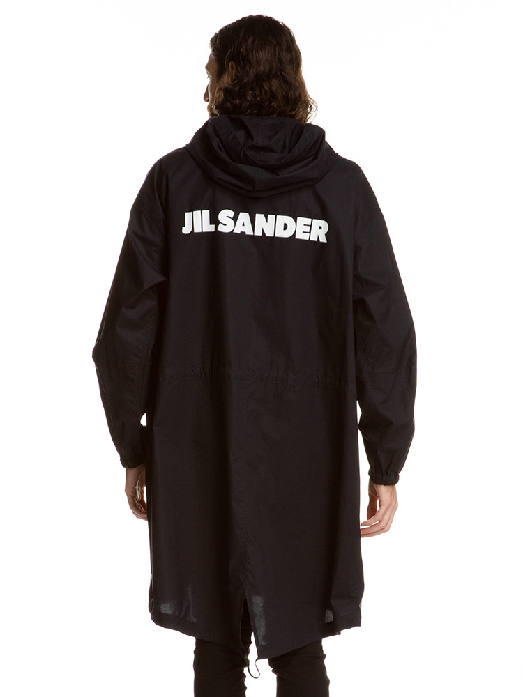 JILL SANDER (ジルサンダー) ロゴプリント フード フルボタン ロング