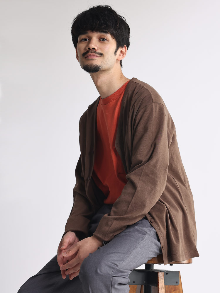 カーディガン メンズ WOODEN DOLL［ウッディンドール］ フライス