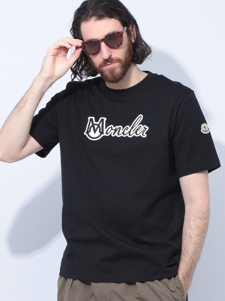 MONCLER (モンクレール) 刺繍ロゴ クルーネック 半袖 Tシャツ