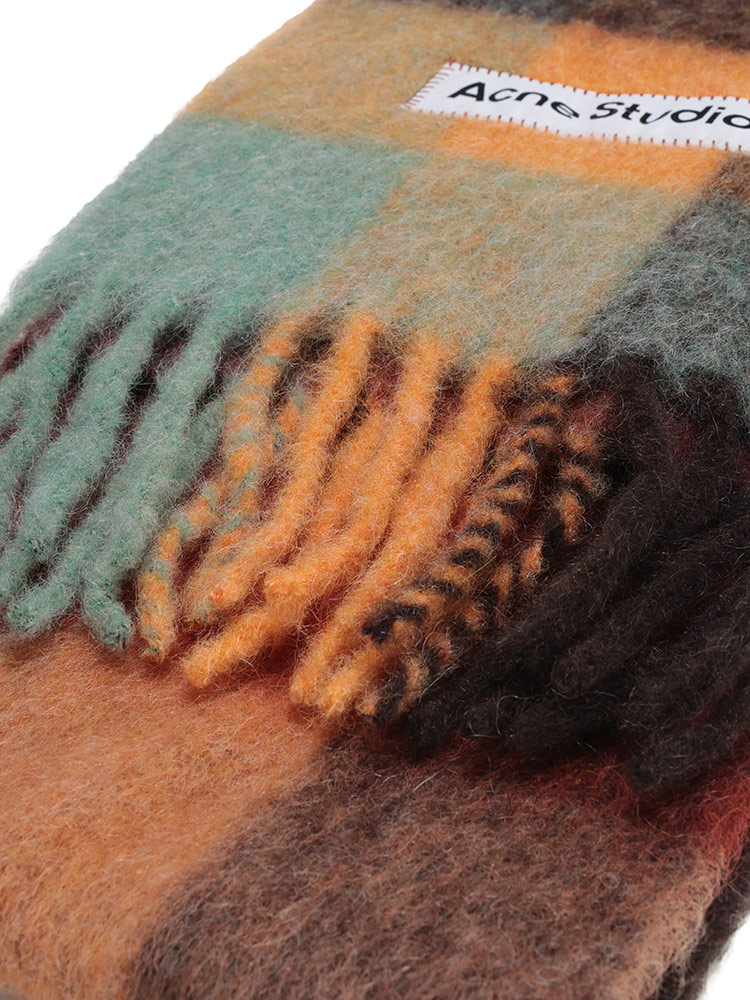 Acne Studios (アクネストゥディオズ) モヘヤ混 チェック柄 マフラー