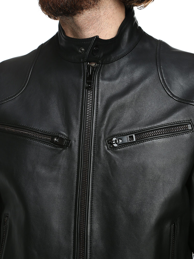 HUGO BOSS (ヒューゴボス) ラムレザー フルジップ ライダース