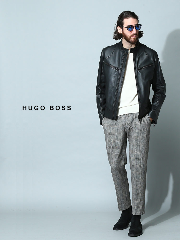 HUGO BOSS (ヒューゴボス) ラムレザー フルジップ ライダース