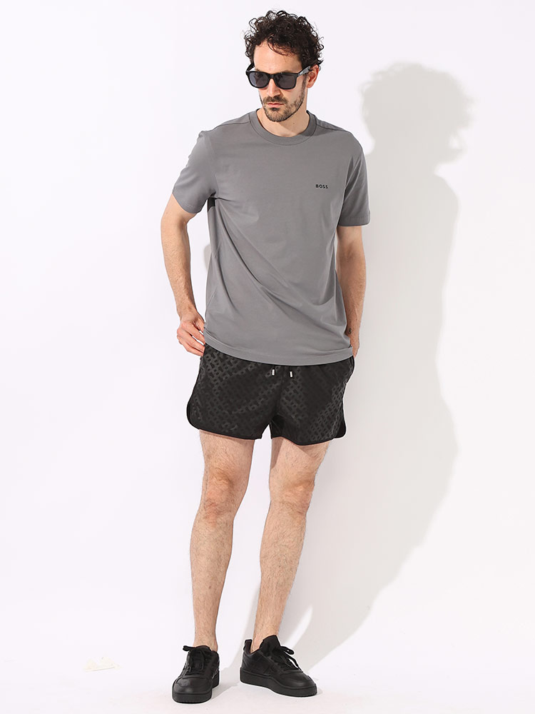 HUGO BOSS (ヒューゴボス) BOSS BEACH モノグラム総柄 速乾 メッシュ