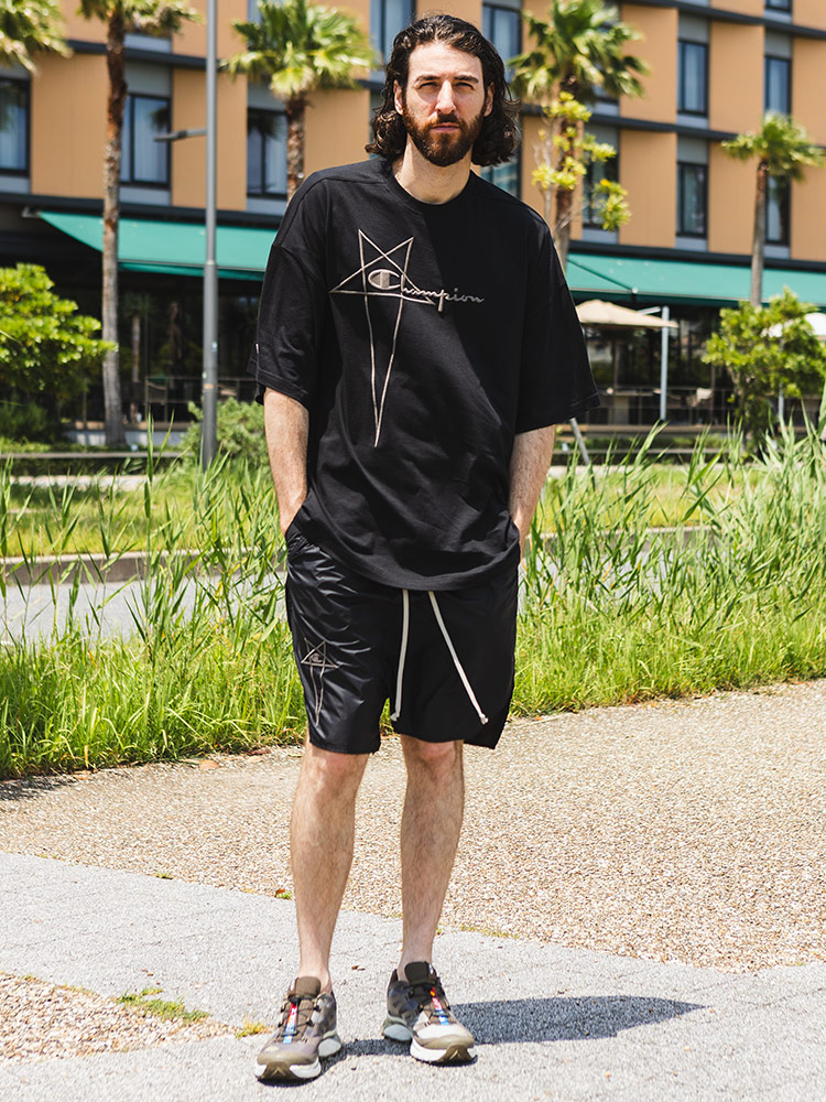 RICK OWENS (リックオウエンス) RICK OWENS×Champion ロゴアクセント