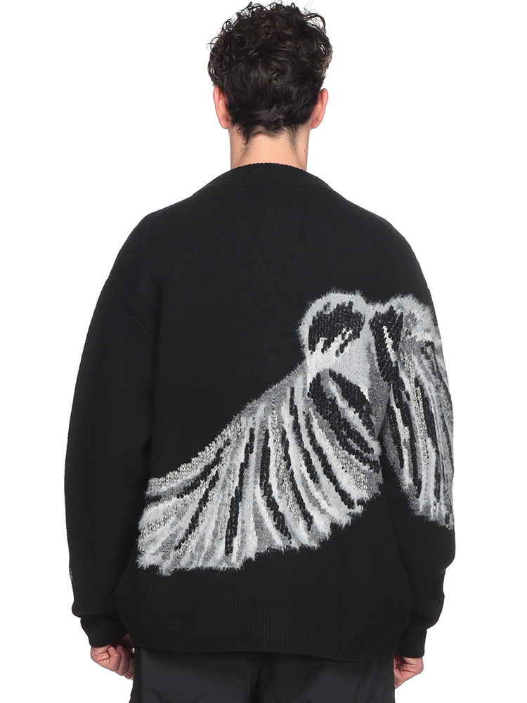 Y-3 (ワイスリー) グラフィックプリント ジッパーポケット付き ニット