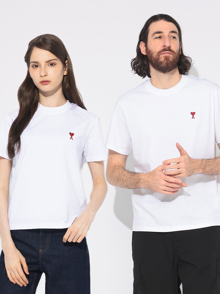 AMI PARIS (アミパリス) ワンポイント クルーネック 半袖 Tシャツ AMI