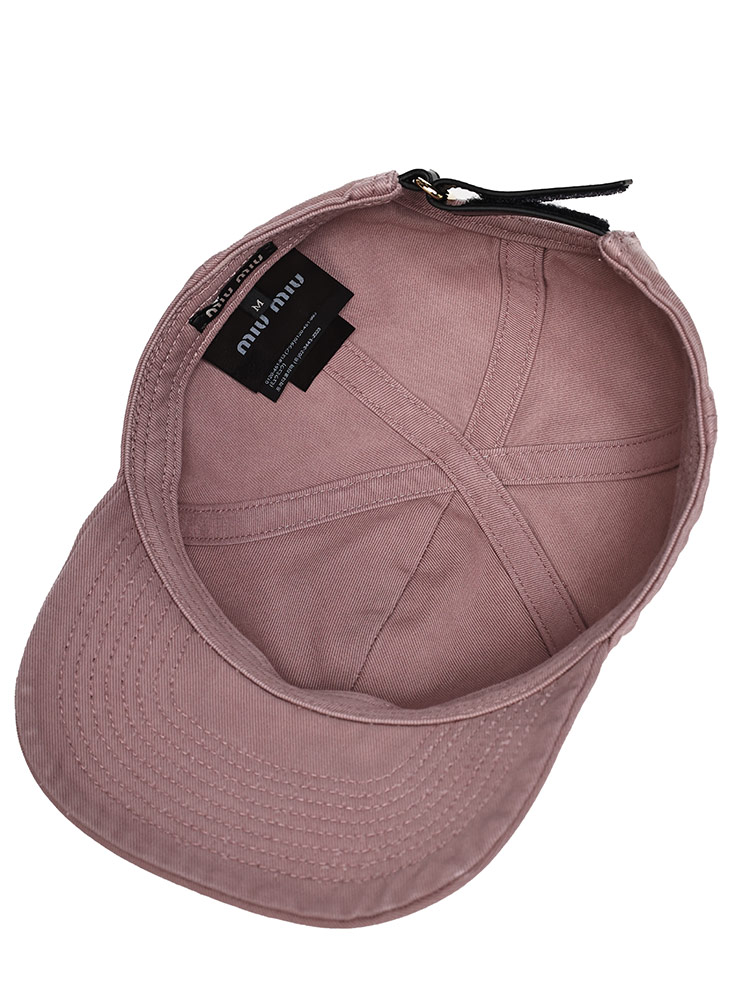 MIUMIU (ミュウミュウ) コットン ウォッシュ加工 ロゴ刺繍 ベース