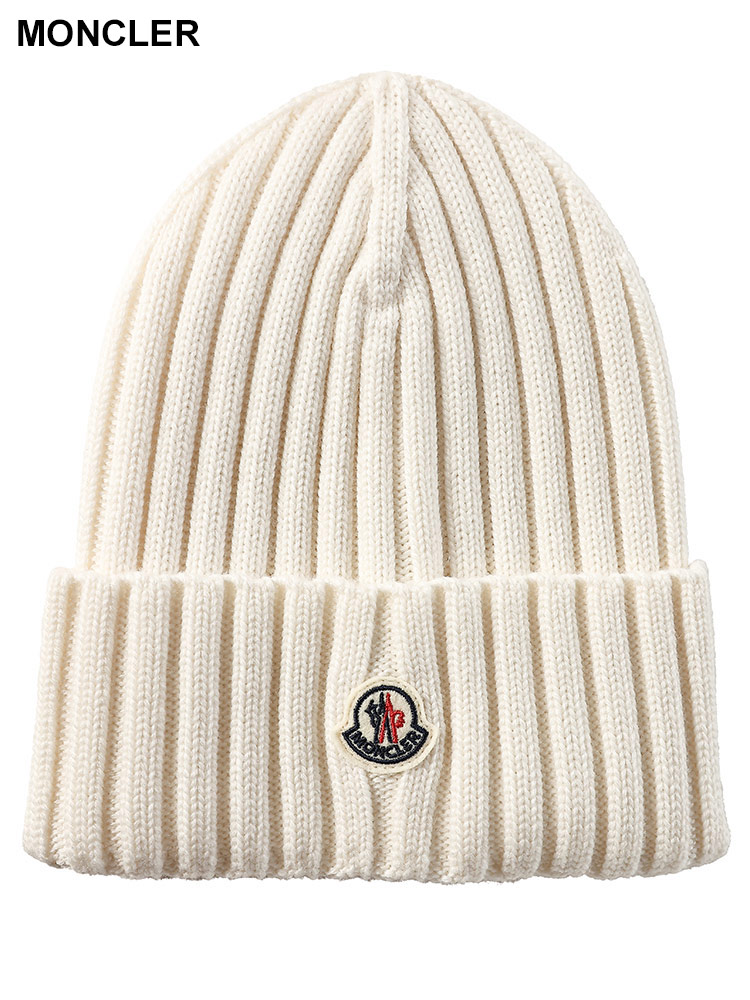MONCLER (モンクレール) カシミヤ混 ワンポイント リブ編み ニット