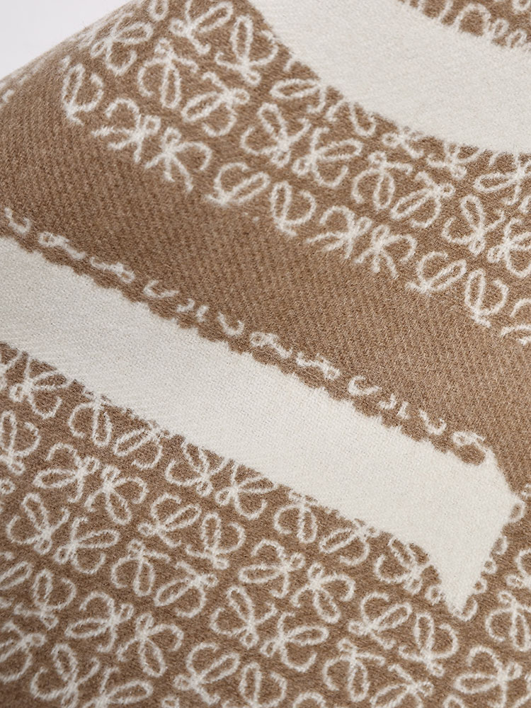 LOEWE (ロエベ) カシミヤ混 総柄 マフラー LELF606257X51 メンズ