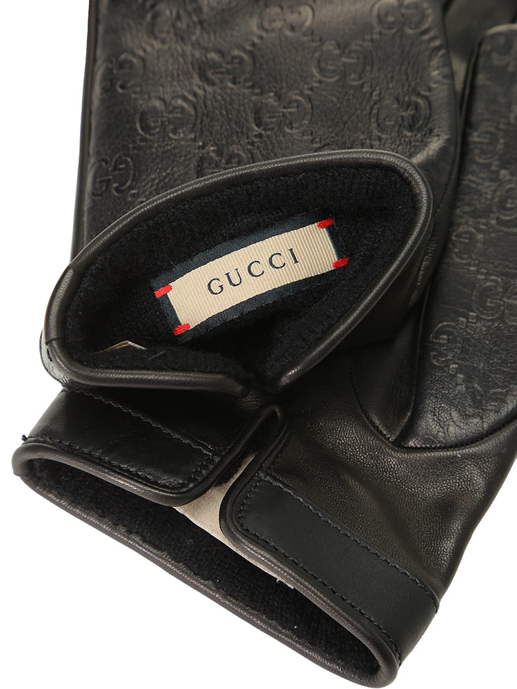 グッチ メンズ 手袋 GUCCI ブランド グローブ レザーグローブ GG柄