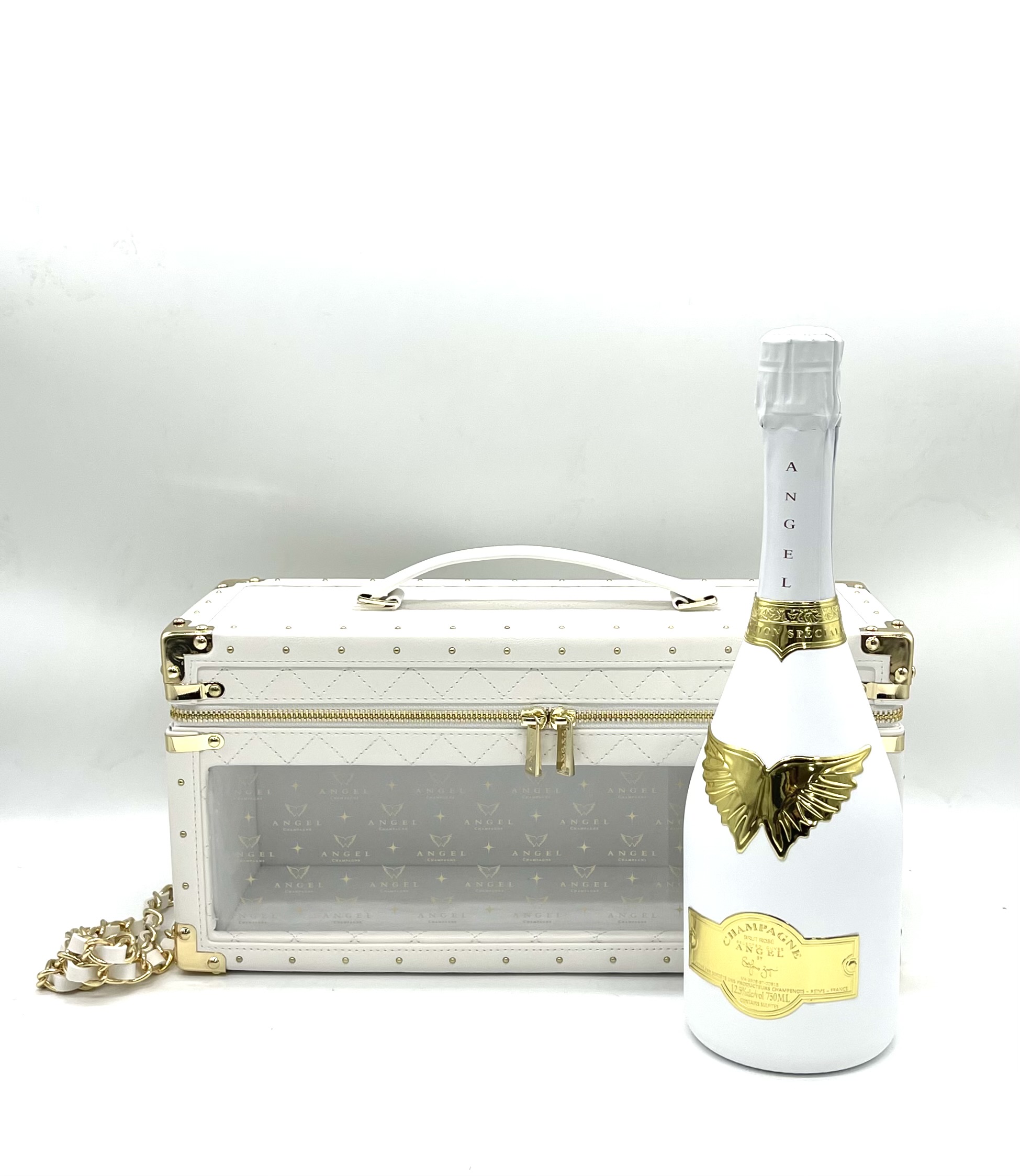 エンジェル シャンパン ロゼ ホワイトホリディ イエロー レザージップ