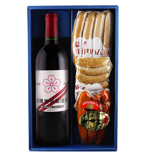 NASU WINE 渡邊葡萄園醸造 スタンダード・赤/燻しササミ・益子手作り