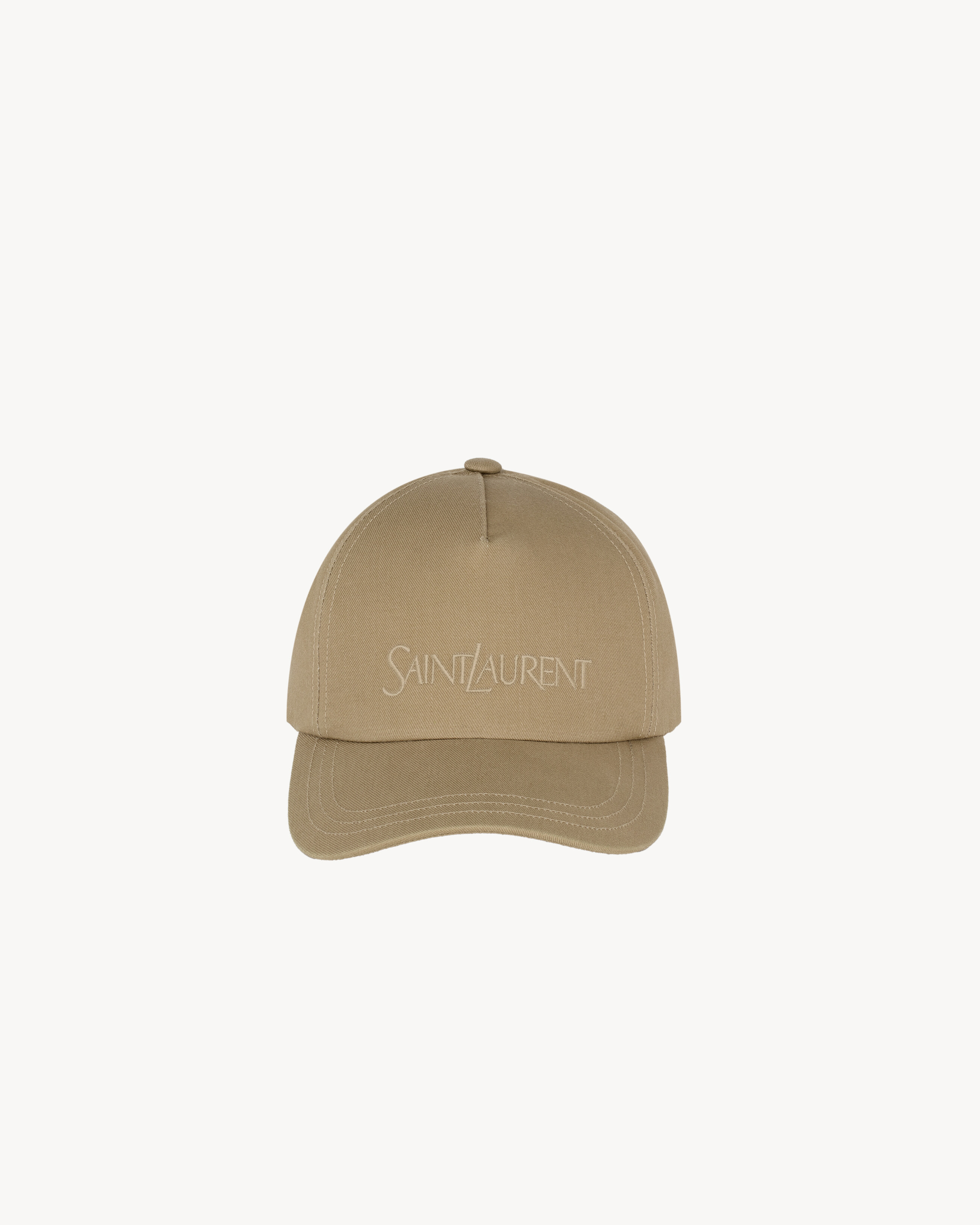 SAINT LAURENT cap in gabardine in Beige | Saint Laurent | YSL EN-US