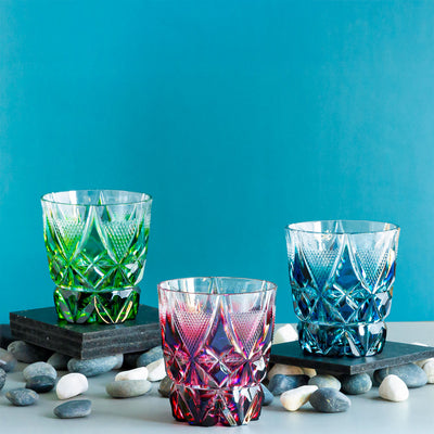 島津薩摩切子】 二色タンブラー cut213 – ㈱島津興業 島津薩摩切子